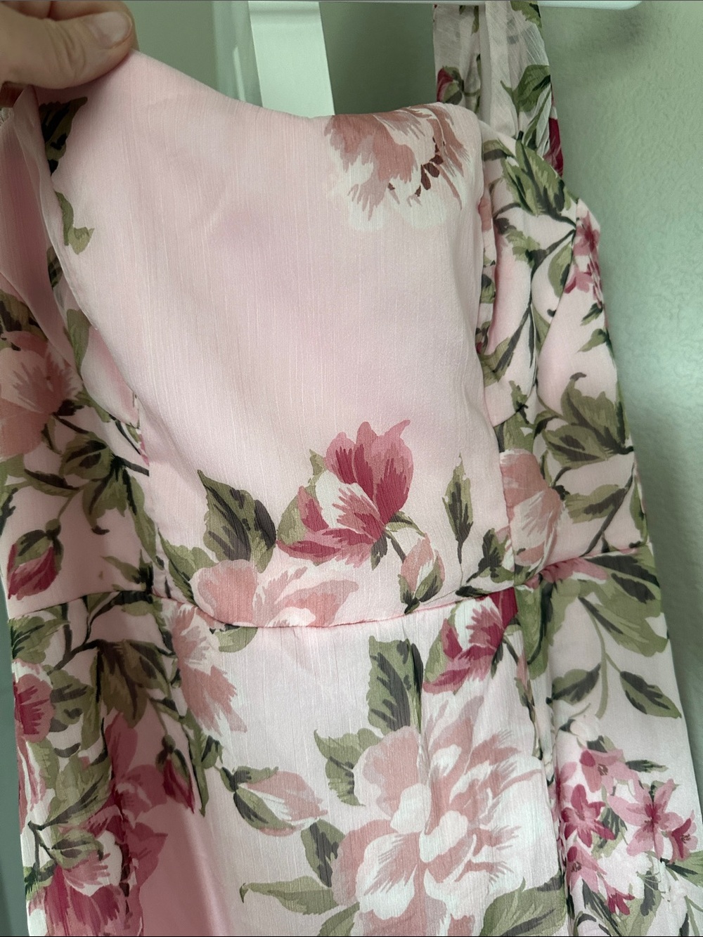 Lulus Magical Magnetism Light Pink Floral Off-the-shoulder Maxi Dress - Size M - Picture 4 of 4